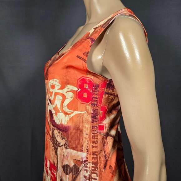 Vintage 90s Y2K Pinup Girl Print Blokette Varsity Numbers Maxi Dress size M/L - Picture 7 of 12